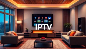 Watch diverse channels with abonnement iptv displayed on a sleek TV in a stylish living room.