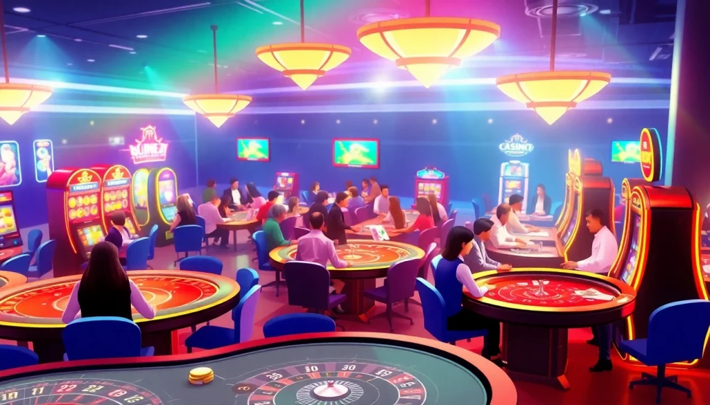 Earn money Casino through exciting online gaming experiences with vibrant tables and players.