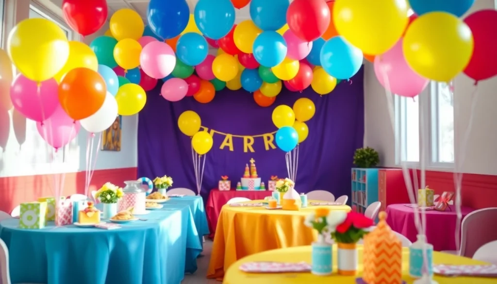 Experience vibrant Birthday Party Rentals with colorful decorations and joyful atmosphere.