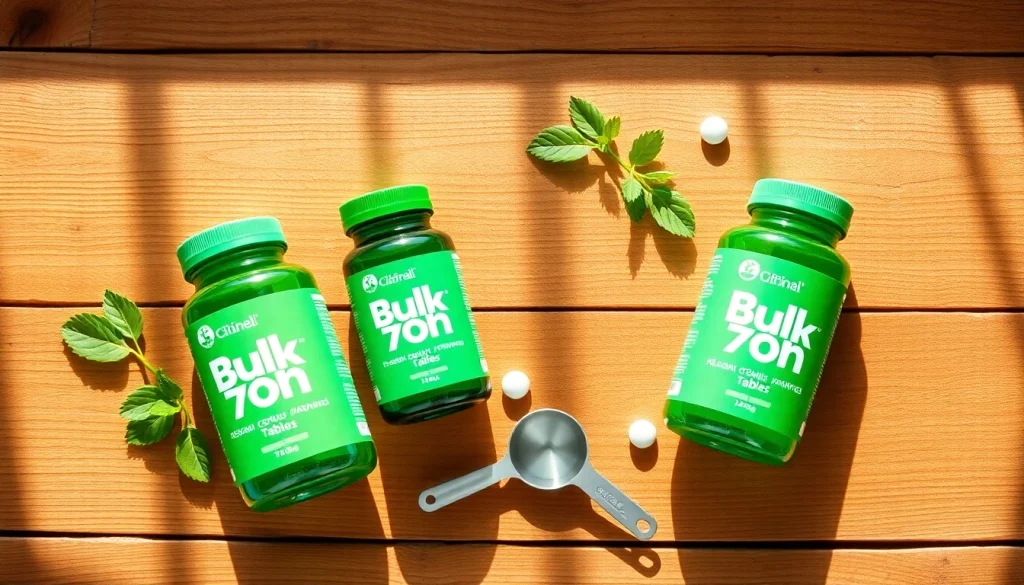 Showcase Bulk 7oh tablets neatly arranged, emphasizing freshness and health benefits.