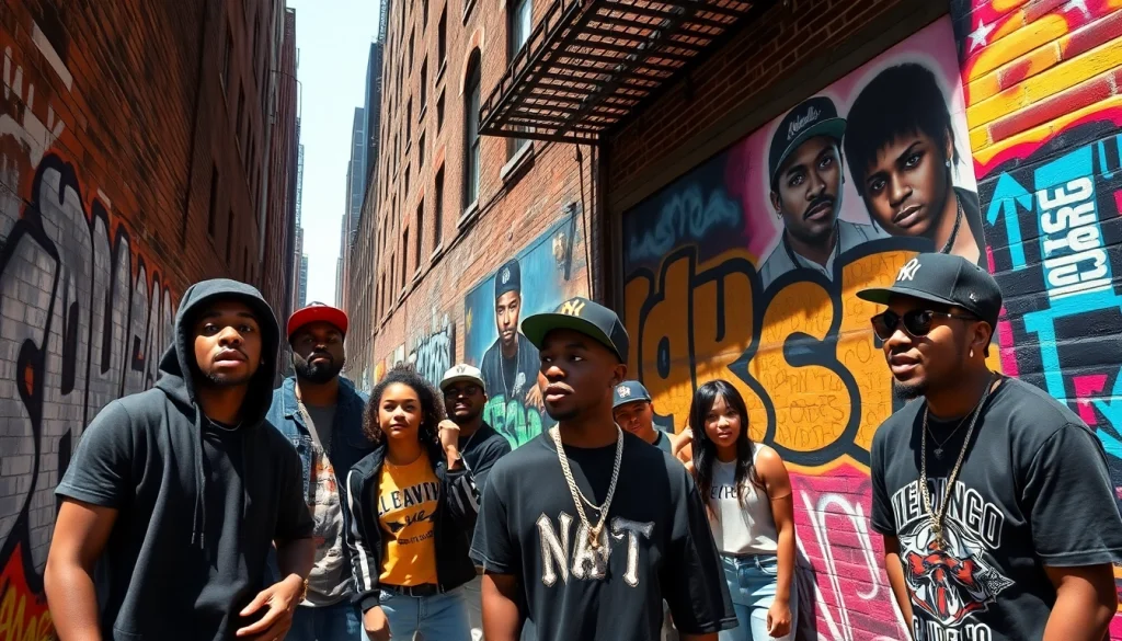 Celebrate the dynamic rap culture in Chicago with young artists performing in a vibrant alley.