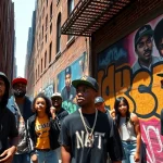 Celebrate the dynamic rap culture in Chicago with young artists performing in a vibrant alley.