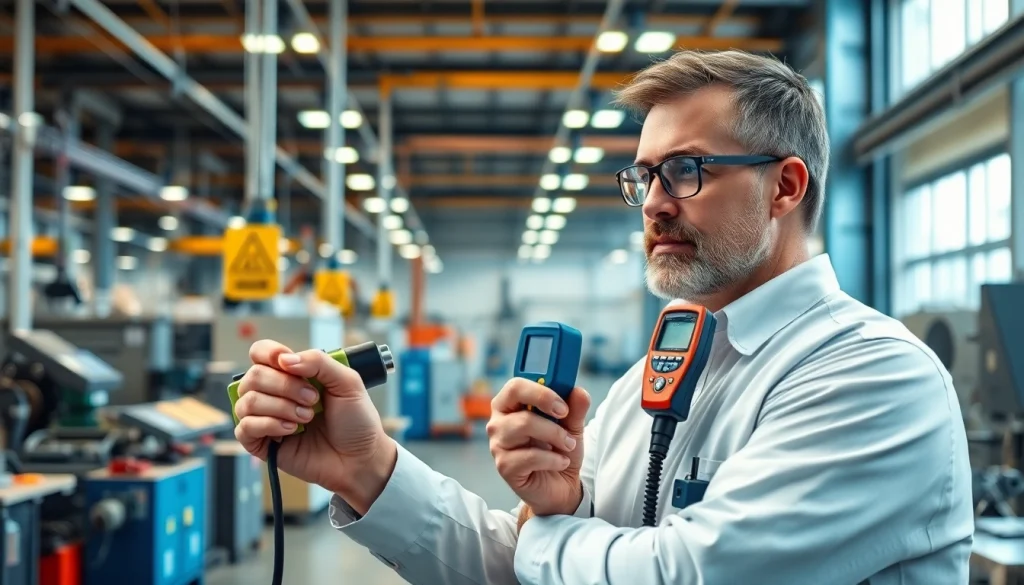 Assessing air quality during Industrial Hygiene Services for workplace safety.