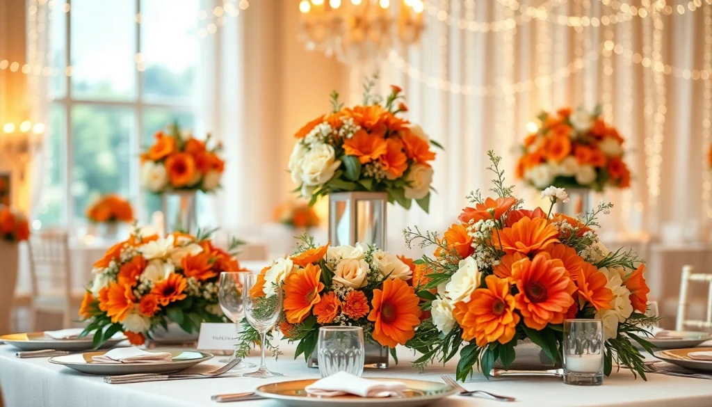 Creatively designed floral centerpiece by an Orange County event florist enhancing a sophisticated event.