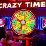 An engaging scene from Crazy Time stats showcasing the vibrant game wheel and a lively host fueling the excitement for players.