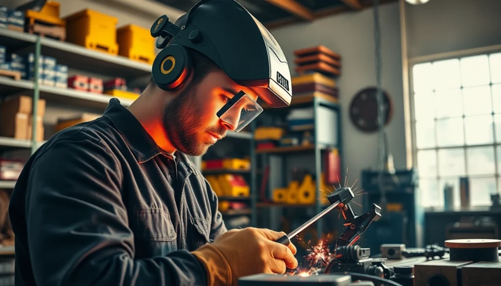 Find top-quality welding supplies near me showcased in a professional workshop setting.