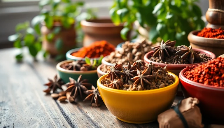 Utilisation créative des épices orientales dans une belle présentation culinaire.