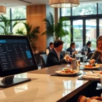 Enhance your experience with Reservation Services at a modern restaurant featuring stylish decor and digital booking.