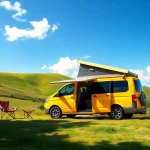 Discover the features of the perfect campervan parked amidst beautiful nature.
