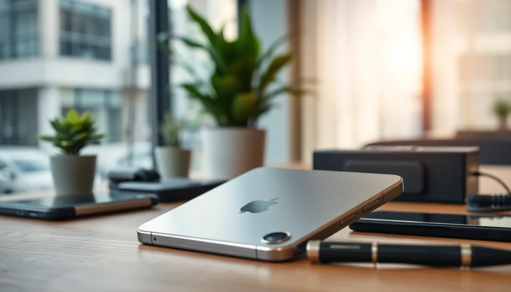 Buy iPhone Pro featured in an elegant setting highlighting its sleek design and modern accessories.