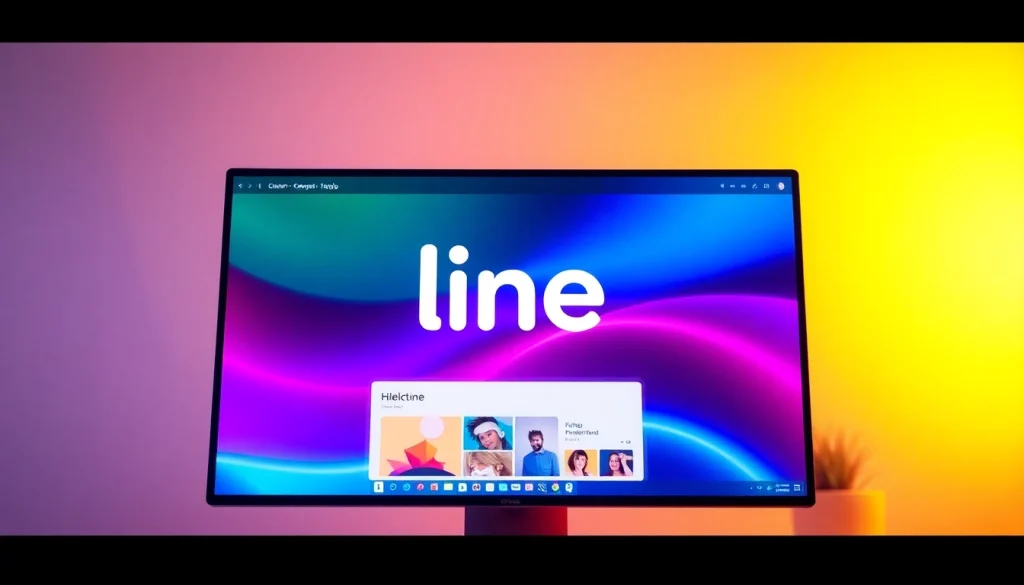 Showcase the line电脑版下载 application interface on a computer screen, highlighting its modern design and user-friendly layout.