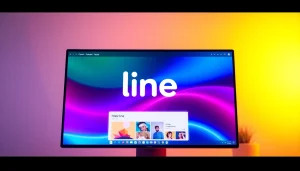 Showcase the line电脑版下载 application interface on a computer screen, highlighting its modern design and user-friendly layout.