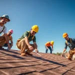 Trust licensed and insured roofers Austin working expertly on a residential rooftop installation.