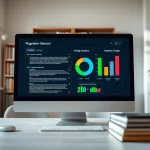 Interactive plagiarism detector tool showcased on a bright workspace setting.