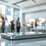 Buy iPhone Pro featured in a modern store setting with bright lighting and sleek design.