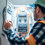 Expert working on an Electrical Panel Clearwater to ensure safety and reliability during installation.