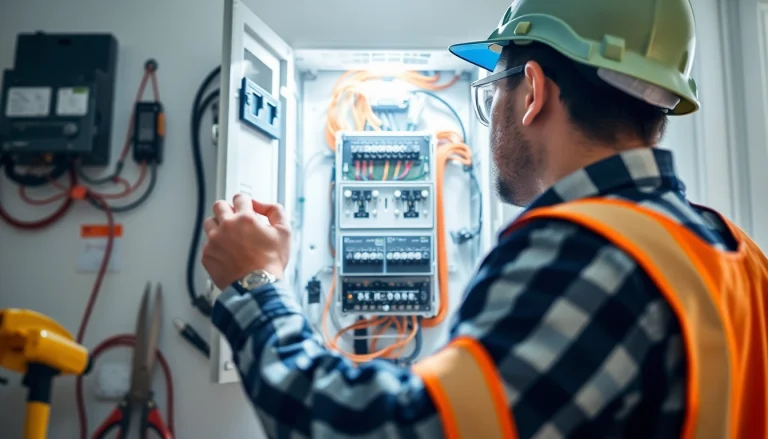 Expert working on an Electrical Panel Clearwater to ensure safety and reliability during installation.