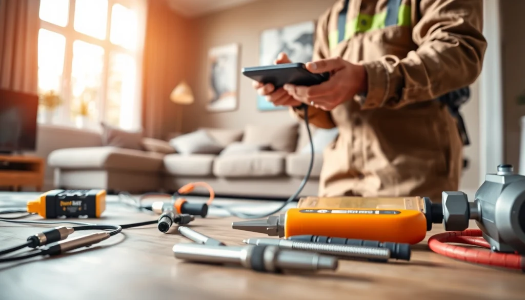 EICR Inspections being conducted by a professional electrician using advanced testing tools.
