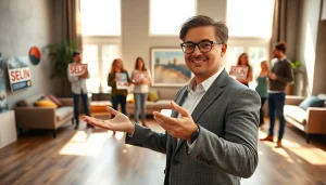Sell my house fast okc with a friendly real estate agent in an inviting home setting.