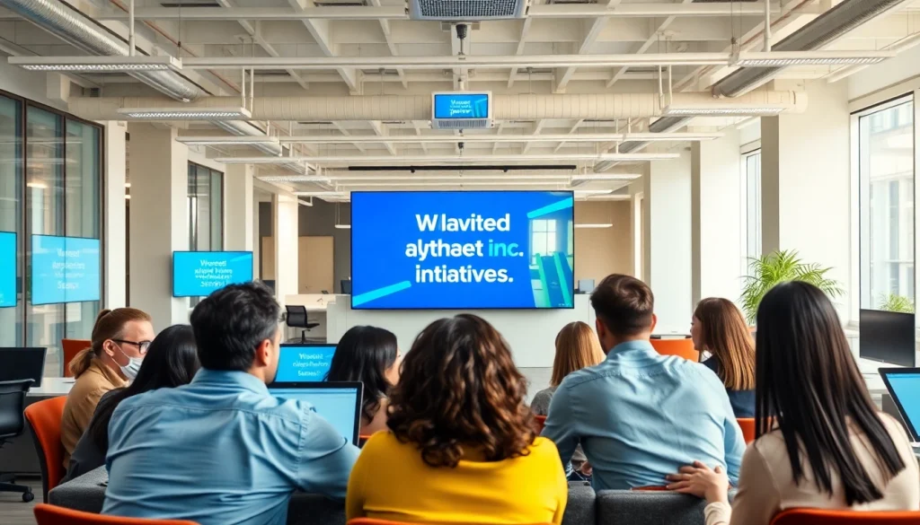 Showcase of a teamwork scene emphasizing the alphabet inc mission statement within a corporate environment.