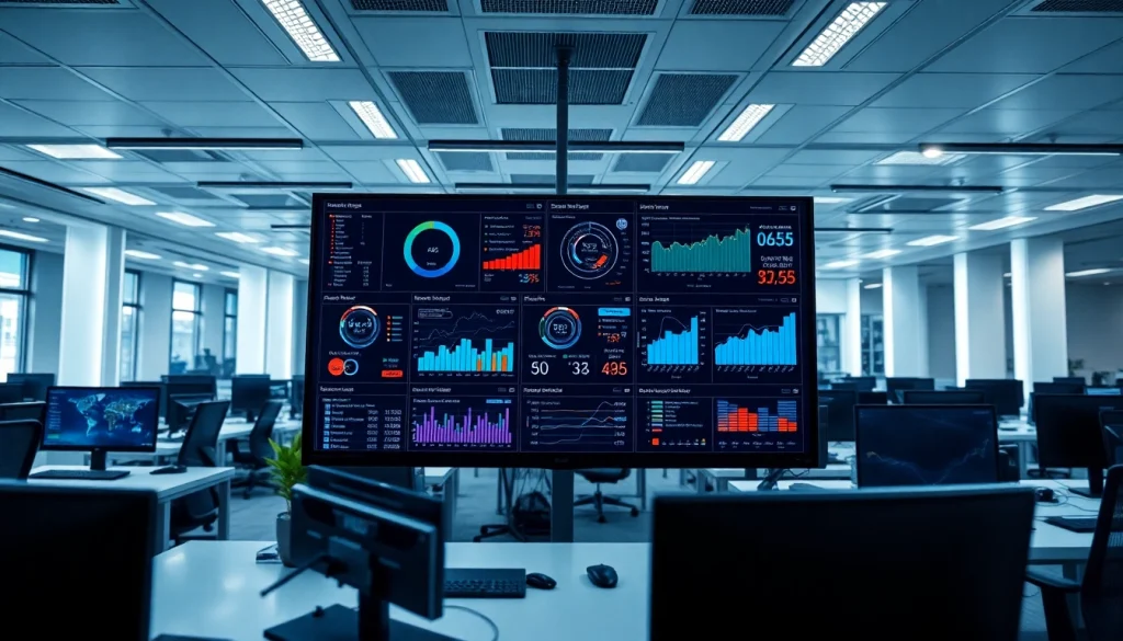 Monitor critical server management metrics on a high-tech dashboard setup.