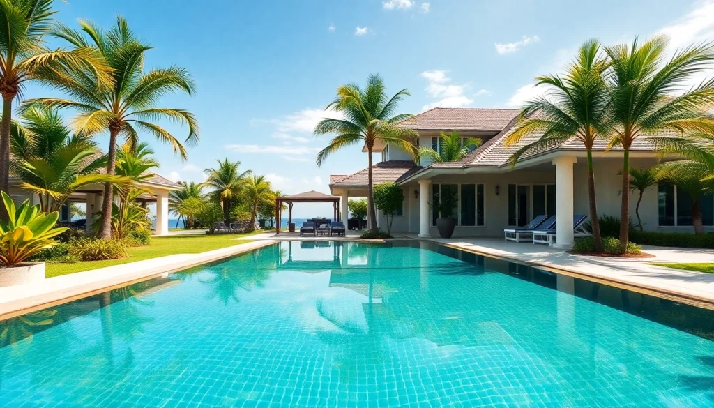 Showcasing Property management koh samui services in a luxurious villa with tropical surroundings.