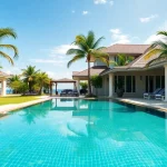 Showcasing Property management koh samui services in a luxurious villa with tropical surroundings.