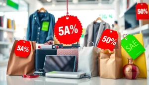 استعرض خصومات متنوعة على المنتجات في بيئة تسوق نابضة بالحياة.