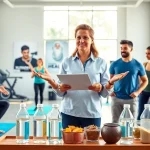 Weight loss facilities showcasing professional coaching and diverse clients engaging in wellness activities.