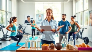 Weight loss facilities showcasing professional coaching and diverse clients engaging in wellness activities.