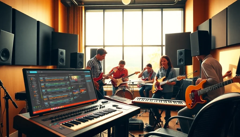 Enhance your music pitching strategy in a creative studio setting focused on collaboration.
