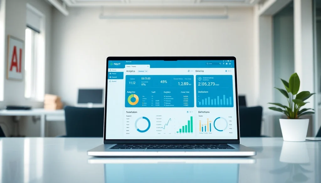 Analyze text effortlessly with this efficient ai checker interface displayed on a laptop.