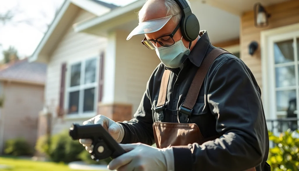 Pest control services expert inspecting a home for pests, ensuring safety and quality.