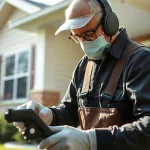 Pest control services expert inspecting a home for pests, ensuring safety and quality.