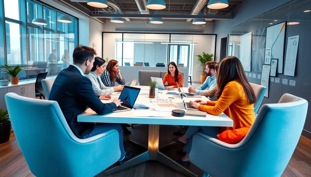 De team van een online marketing bureau den bosch werkt samen aan innovatieve strategieën.