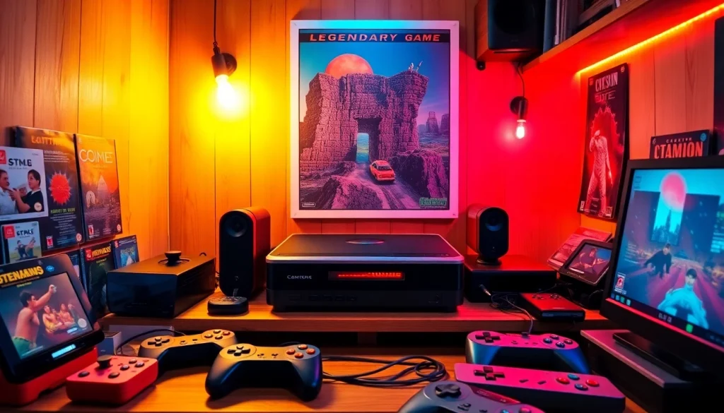 Play classic dos games online with a vibrant retro gaming setup featuring colorful LED lights.