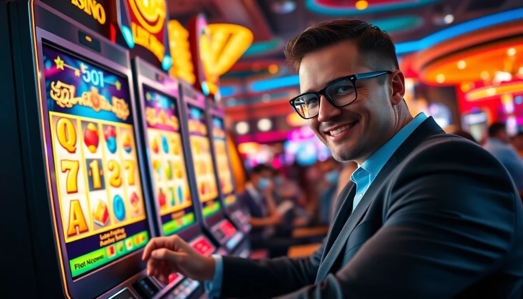 Menang besar di luxury111 slot dengan seorang pemain beruntung di kasino yang mewah.