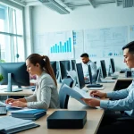 Streamlined Order Processing Services team efficiently managing orders in a modern work environment.