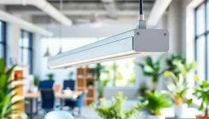 Showcase of LED Batten Fixture Customized illuminating a modern workspace with sleek design features.