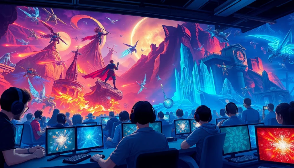 Gamers engaging in epic experiences related to activision blizzard in a dynamic digital landscape.