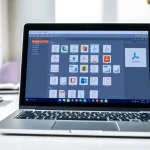 Merge multiple documents easily with a professional PDF combine tool on a laptop.