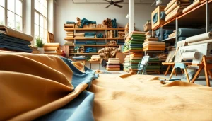 Verken kleurrijke canvasstoffen in een stijlvolle werkplaats vol creativiteit.