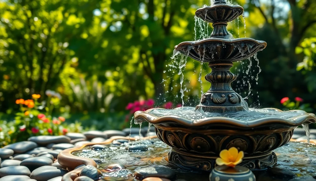 Décorez votre jardin avec une magnifique fontaine décorative qui inspire la tranquillité.
