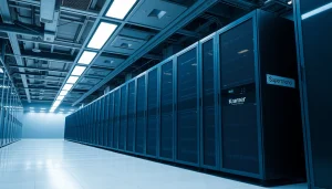 Kramer Colombia: Visualiza un centro de datos con equipos de red y servidores de última generación.