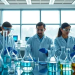 Cellulose ether manufacturer actively engaging in laboratory processes with modern equipment and clear organization.