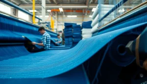 Showcasing the intricate process of jeans fabric manufacturers weaving quality denim.