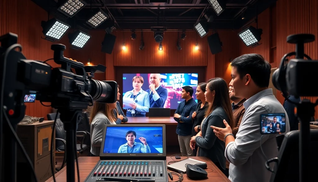 AV production company Singapore team working in a professional studio setting.