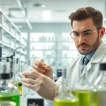 Cellulose ether manufacturer conducting experiments in a modern laboratory.