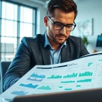 Find competitor customer list analyzed by a business analyst using modern tools in a professional office.