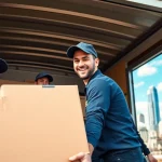 Movers Calgary team efficiently loading their truck with boxes during a city move.